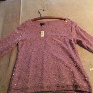 Talbots lilac purple top 3/4 sleeve. NWT